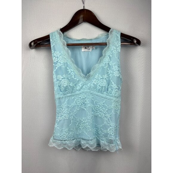 Women's Princess Polly Size 8 Sky Blue Lace Tank with Side Zipper - Picture 1 of 7